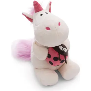 NICI Kuscheltier Einhorn Theodor mit Marienkäfer 25cm weiß - Stofftier aus weichem Plüsch, niedliches Plüschtier zum Kuscheln und Spielen, für Kinder & Erwachsene, tolle Geschenkidee - 61387