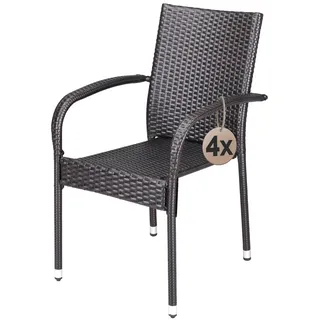 CASARIA Gartenstuhl 56 x 60 x 60 cm braun 4 St.