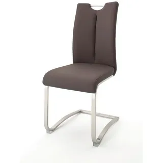 MCA Furniture Freischwinger Kunstleder braun 2er Set