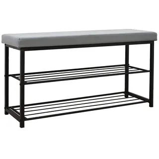 Dune Design Schuhregal 96 x 51 x 33 cm Sitzbank grau / grau