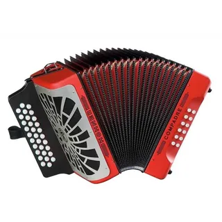 Akkordeon Diat Knöpfe Hohner Chromatisches Klavier-Akkordeon Compaddy FBBEB Rot Silver Grill.