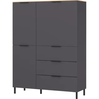 Germania Highboard 109 x 146 x 40 cm Grau/Braun