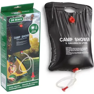 JUNG Mobil Campingdusche 20L Solar Outdoor Tragbar Leicht Kompakt Solarbetrieben Wassererwärmung Dusche Camping Outdoor Abenteuer Transportabel - Schwarz