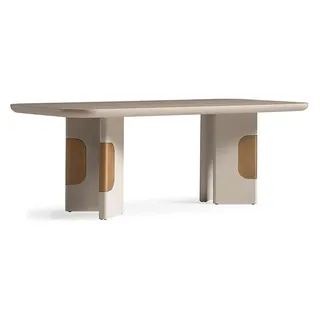Esstisch Tisch Esszimmertisch Holz Essecke Beige Esszimmer Design - Beige
