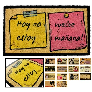 LucaHome Fußmatte für den Eingang, originell und lustig, aus natürlicher Kokosnuss, 40 x 70 cm, ideal für Außentüren, Flure und Eingänge