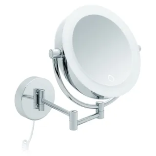 Libaro Kosmetikspiegel XXL Tokio – LED Wand-Schminkspiegel mit Dimmerfunktion, Auto-Off, 5x/10x Vergrößerung und extra großer Spiegelfläche [Energieklasse E]