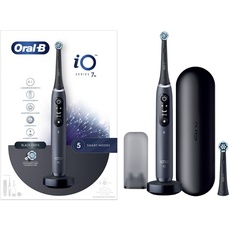Oral-B iO 7N Elektrische Zahnbürste, Schwarz, Bluetooth, 2 Bürsten, 1 Reiseetui