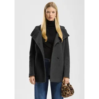 QS Kurzmantel in Wolloptik mit Kapuze