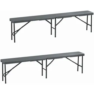 Relaxdays Bierbank 43 x 180 x 25 cm Grau