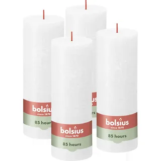 Bolsius Rustik Stumpenkerzen 19 cm weiß 4 St.