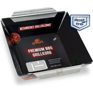 grillart Grillkorb Edelstahl  weiß