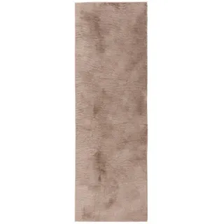 benuta Kunstfellteppich Furry Taupe 80x300 cm , Kunststoff , Uni , Rechteckig , 80x300 cm , Oeko-Tex® Standard 100 , pflegeleicht , Teppiche und Böden, Teppiche, Schaffelle & Kuhfelle