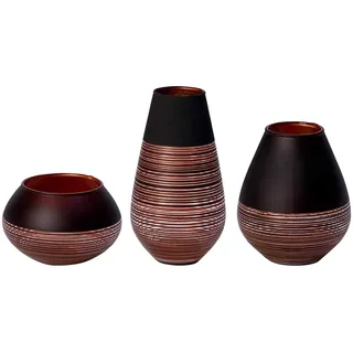 Villeroy & Boch "Deko-Set Manufacture Swirl 3er Set schwarz", schwarz,