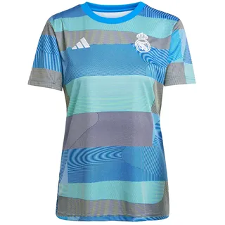 Adidas Real Madrid 25/26 Vor Dem Spiel Damen T-shirt Mit Kurzen Ärmeln - Bluebird - L