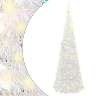 Pop-Up-Weihnachtsbaum Künstlich 50 LEDs Weiß 120 cm - Weiß, Bunt