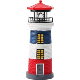Leuchtturm-Solar-LED-Gartenleuchte - Dekoration für den Zaun - rot, blau, weiß. - Rot, Blau, Weiß