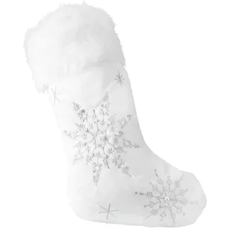 DOITOOL Weihnachtsstrumpf Silber Flanell 45Cm Dekorative Nikolaussocke FüR Kamin Ideal FüR Weihnachten Geschenke Und Familienfeiern