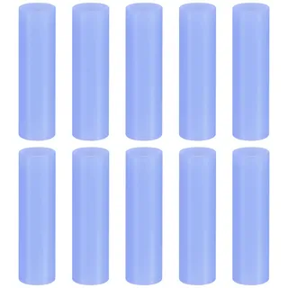 sourcing map 10Stk Silikon Strohspitzen Metall Stroh Abdeckungen Weich Wiederverwendbar Strohhalme Spitzen Passend für 8mm/0.31" AD Edelstahl Strohhalme Blau