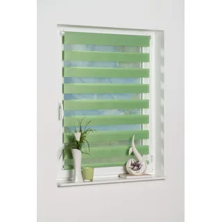K-home Klemmfix Doppelrollo Madrid ohne Bohren Grün 90 x 200 cm (B x L)