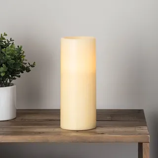 Lights4fun LED Echtwachskerze Klassisch batteriebetrieben 25 cm Timer Batteriebetrieben Deko Wohnzimmer flackernde Flamme Stumpenkerzen Elektrisch mit Timerfunktion