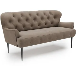 CAVADORE 2,5-Sitzer Küchensofa Amba, Trendige Sitzbank für Küche oder Esszimmer / 173 x 97 x 87 / Flachgewebe: Hellbraun