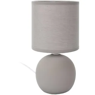 HOME DECO FACTORY Elegante Tischlampe H 25 cm Sanftes Licht Grau | Tischleuchte aus Keramik, H 25 cm, modernes Design, sanftes Licht, Wohn- oder Schlafzimmer, grau