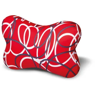 House of Healthbrands Kuschelmaxx | Dekokissen Schmetterling 22 x 33 cm | Rot gestreiftes Design | Gefüllt mit Mikroperlen | Formstabil & waschbar | Ideal für Sofa oder Reisen | Inkl. Wäschenetz