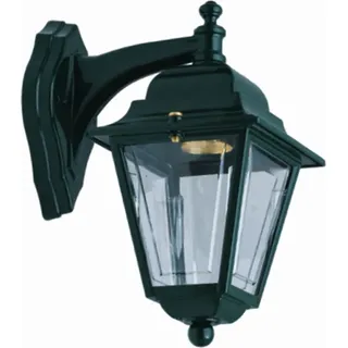 Licht-Erlebnisse Außenlampe Wand Messing E27 IP43 26 cm hoch Grün Rustikal Außenwandlampe - Grün