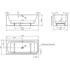 Bild von Whirlpool-Komplettset Spirit 180 cm, weiß, Farblichttherapie - weiss