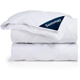 Blumtal Sommerdecke 155/220 cm , Weiß , Textil , Füllung: Polyester , Rechteckig , 155x220 cm , Oeko-Tex® Standard 100 , Heimtextilien, Kopfpolster & Bettdecken, Bettdecken, Sommerdecken