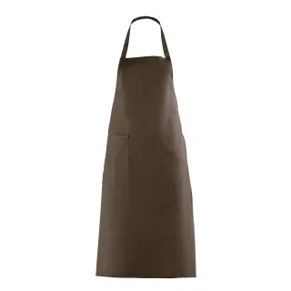 Leiber Latzschürze, ca. 100 cm lang, mit Tasche, Schürze ideal für die Gastro und Lebensmittelindustrie, Farbe:  toffee