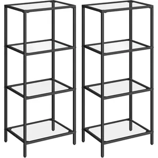 VASAGLE Bücherregal 4 Ebenen 40 x 30 x 120 cm Schwarz