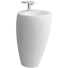 Laufen Alessi one Waschtisch, mit  integrierter Säule, 1 Hahnloch mittig, mit Überlauf, 520x530, H811971, Farbe: Weiß matt