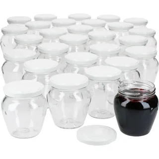 75er Set Marmeladengläser 212ml Twist-Off-Deckel TO63 weiß Einmachgläser Honig Konfitüre Gelee - Transparent