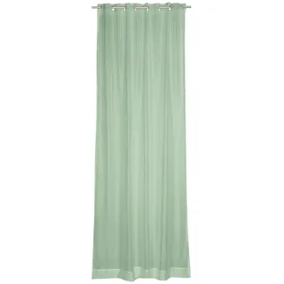 Schöner Wohnen Transparenter Ösenvorhang Solid , Grün , Textil , 140x1x250 cm , Oeko-Tex® Standard 100 , Heimtextilien, Vorhänge, Fertigvorhänge, Ösenvorhänge