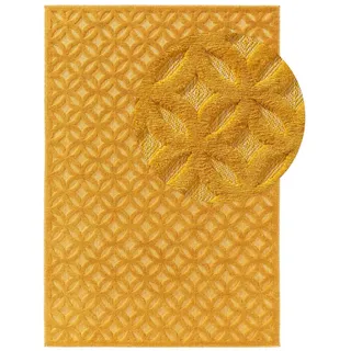 Kunstloft Outdoorteppich Bonte Gelb 240x340 cm , Kunststoff , Rechteckig , 240x1 cm , Gots , wasserabweisend , Teppiche und Böden, Teppiche, Outdoorteppiche