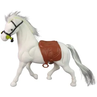 Lean Toys Weißer Sattel Pferd Bauernhof figurine