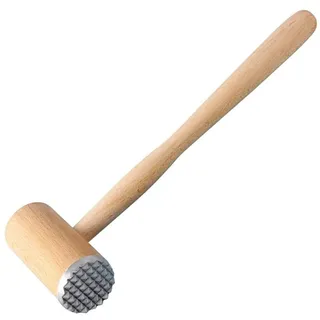 Fackelmann Fleischklopfer Buchenholz mit Edelstahl-Funktionsteil 31 x 9,5 x 4,5 cm natur/hellbraun & silber