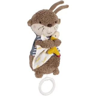 Fehn Mini-Spieluhr Otter Theo – Kuscheltier & Einschlafhilfe für Babys | Aufzieh-Spieluhr mit sanfter Melodie Brahms Wiegenlied – beruhigt Kleinkinder in jeder Situation, ab 0 Monaten