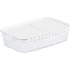 Gastromax Rechteckig Lebensmittel Aufbewahrungsbehälter, 1.6 Liter Kapazität, Transparente/Weiße