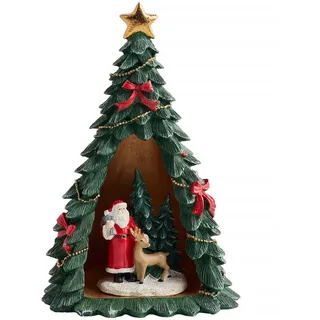 home&you Dekofigur Led Winterstory, 24.5 x 15.5 cm, Grün, Beleuchtet Weihnachtsfigur, Weihnachtsdeko, Deko Wohnzimmer, Winter Christmas, Xmas Geschenk , Kunststoff , 15.5x24.5x15.5 cm , Dekoration, Weihnachtsdekoration