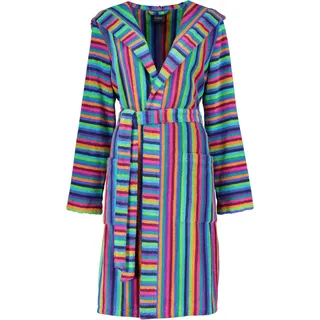 Cawö Damen-Bademantel Lifestyle mit Kapuze Walk-Frottier bunt Größe 44/46
