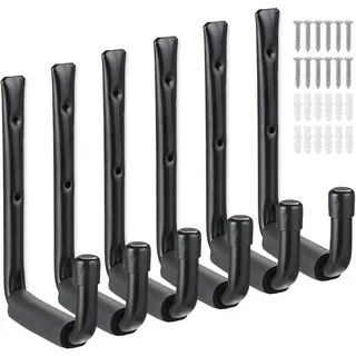 Relaxdays Garderobenhaken 6er Set Schwarz