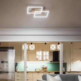 Elobra LED-Deckenleuchte Panama Holz 50,4 x 42 cm