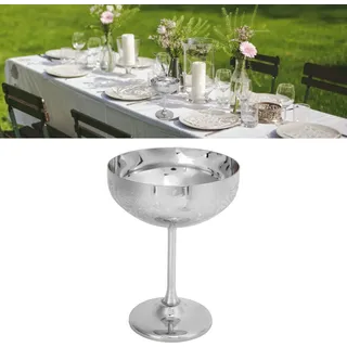 Weinglas Edelstahl Tragbar Metall - Champagner - Becher für Hochzeit Camping Bankettfeier - Tassen Blume Ohrmuschel Spiegel
