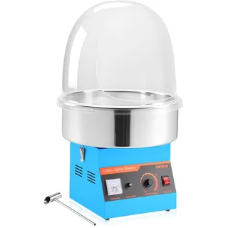 VEVOR Elektrische Zuckerwattemaschine 1000 W, Zuckerwattenmacher mit Abdeckung & Edelstahlschüssel & Zuckerlöffel, Ideal für Karneval Geburtstage Familienfeiern, Zuckerwattegerät Blau