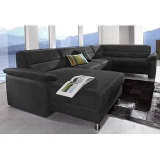 sit&more Wohnlandschaft »Top Ascara U-Form«, inklusive Boxspring/Federkern-Polsterung, wahlweise mit Bettfunktion, schwarz