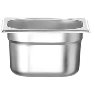 HENDI Gastronormbehälter, temperaturbeständig von -40° bis 300°C, Heissluftöfen-Kühl- und Tiefkühlschränken-Chafing Dishes-Bain Marie, 1, 6L, GN 1/6, 176X162X(H) 100Mm, Edelstahl