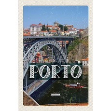 Blechschild 18x12 cm Porto Portugal Brücke Ponte Dom Luís I