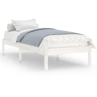 vidaXL Massivholzbett Weiss Kiefer 100X200 Cm , Weiß , Holz , Kiefer , 3 Schubladen , Schlafzimmer, Betten